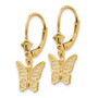 14K Butterfly Leverback Earrings