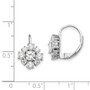 Cheryl M Sterling Silver Rhodium Plated Fancy CZ Leverback Earrings