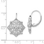 Cheryl M Sterling Silver Rhodium Plated Fancy CZ Leverback Earrings