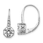 Cheryl M Sterling Silver Rhodium Plated Polished CZ Leverback Earrings