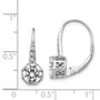 Cheryl M Sterling Silver Rhodium Plated Polished CZ Leverback Earrings