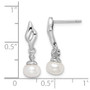 Sterling Silver Rhodium Plated Diamond & FW Cultured Pearl Post Ear