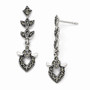 Sterling Silver Marcasite Post Dangle Earrings