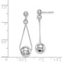 Sterling Silver Rhodium-plated Post Dangle Earrings