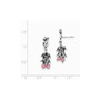 Sterling Silver Antiqued Dangle CZ & Glass Beads Post Earrings