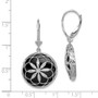 Sterling Silver Rhodium-plated D/C Onyx Leverback Earrings