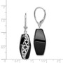 Sterling Silver Rhodium-plated D/C Onyx Leverback Earrings