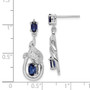 Sterling Silver Rhodium-plated Lab Created Sapphire & CZ Post Earrings