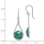 Sterling Silver Rhodium-plated Reconstituted Turquoise Shepherd Hook Ear
