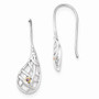 Sterling Silver Gold-plated Amethyst Teardrop Criss Cross Earrings