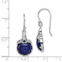 Sterling Silver Rhodium-plated w/Lapis Lazuli Shepherd Hook Earrings