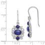 Sterling Silver Rhodium-plated w/Lapis Lazuli Shepherd Hook Earrings