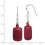 Sterling Silver Carnelian and Red Jade Earrings