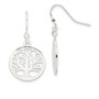 Sterling Silver Polished Round Tree Shepherd Hook Earrings