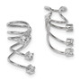 Sterling Silver Rhodium-plated CZ Cuff Earrings