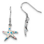 Sterling Silver Rhodium-plated Pink/Blue Created Opal Starfish Earrings
