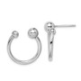 Sterling Silver Rhodium-plated Hoop Post Earrings