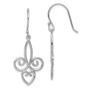Sterling Silver Rhodium-plated Fleur de Lis Dangle Earrings