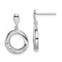 Sterling Silver Rhodium-plated CZ Swirled Circle Post Earrings
