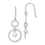 Sterling Silver Rhodium-plated FW Cultured Pearl Circle Dangle Earrings