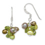 Sterling Silver Green FW Cultured Pearl/Peridot Earrings