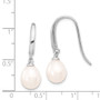 Sterling Silver Rhod-plat 8-9mm White FWC Rice Pearl Dangle Earrings