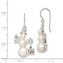 Sterling Silver FW Cultured Pearl Snowman Earrings