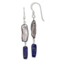 Sterling Silver Blue Lapis & Grey FW Cultured Pearl Earrings