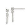 Sterling Silver Polished J Dangle Post Earrings