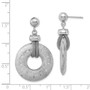 Sterling Silver Rhodium-plated Textured & Polished Circle Post Earrings