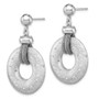 Sterling Silver Rhodium-plated Textured & Polished Circle Post Earrings