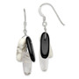 Sterling Silver Black Agate White Howlite & Rock Quartz Earrings