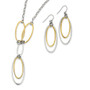 Sterling Silver & Vermeil Polished Drop Necklace & Earring Set