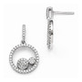 Sterling Silver & CZ Brilliant Embers Circles Dangle Post Earrings