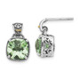 Sterling Silver w/14k Green Quartz Earrings