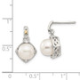 Sterling Silver w/14k FW Cultured Pearl Diamond Post Earrings