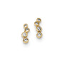 14k Madi K 4-CZ Bezel Set Post Earrings