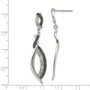 Stainless Steel Antiqued CZ Post Dangle Earrings