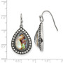 Stainless Steel Synthetic Abalone Polished/Antiqued Earrings