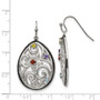 Stainless Steel Polished/Antiqued Multicolor CZ Earrings