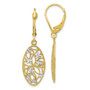 Leslie's 10K w/Rhodium D/C Leverback Dangle Earrings