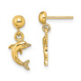 14K Mini Jumping Dolphin Dangle Earrings