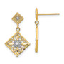 14k w/ RH Fashion Marquise w/ Flower & Cross Dangle Earrings