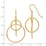 14k Polished Circles Dangle Earrings