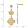 14k Rhodium Diamond-cut Filigree Dangle Earrings