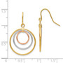 14k Tri-Color Circle Dangle Earrings