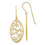 14K Oval Fancy Curved Bars Earrings