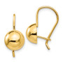 14k 8.00mm Hollow Half Ball Earrings