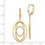 14K Gold Textured and Polished Dangle Leverback Earrings