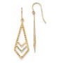 14k Gold Polished & Textured Dangle Earrings